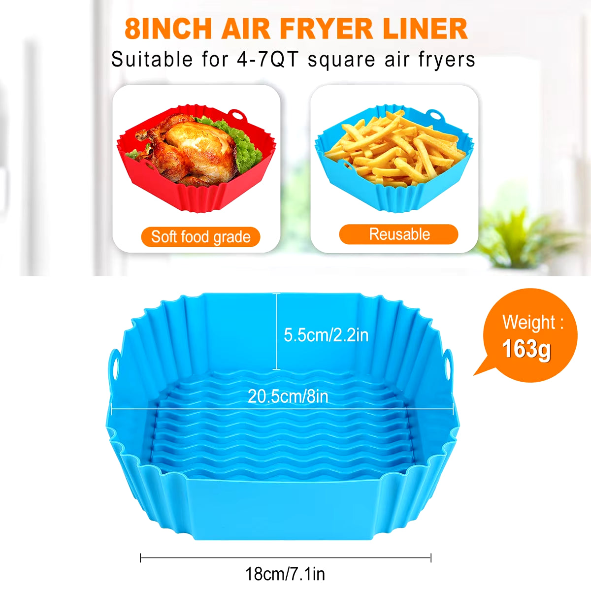 Non-Stick Silicone Mat for Air Fryer.